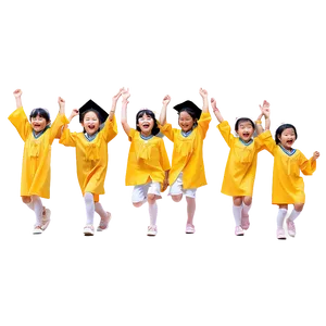 Kindergarten Graduation Joyful Dance Png Kmw43 PNG Image