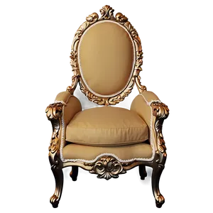 King Chair With Gold Trim Png 06262024 PNG Image