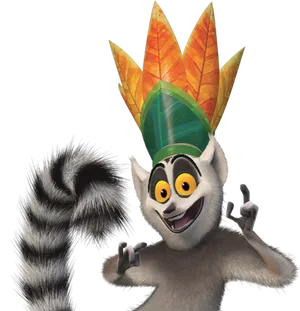 King Julien Madagascar Character PNG Image