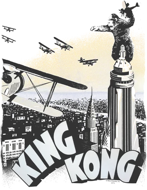 King Kong Classic Movie Poster PNG Image