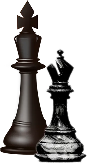 Kingand Queen Chess Pieces PNG Image