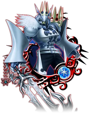 Kingdom_ Hearts_ Character_ With_ Keyblade PNG Image