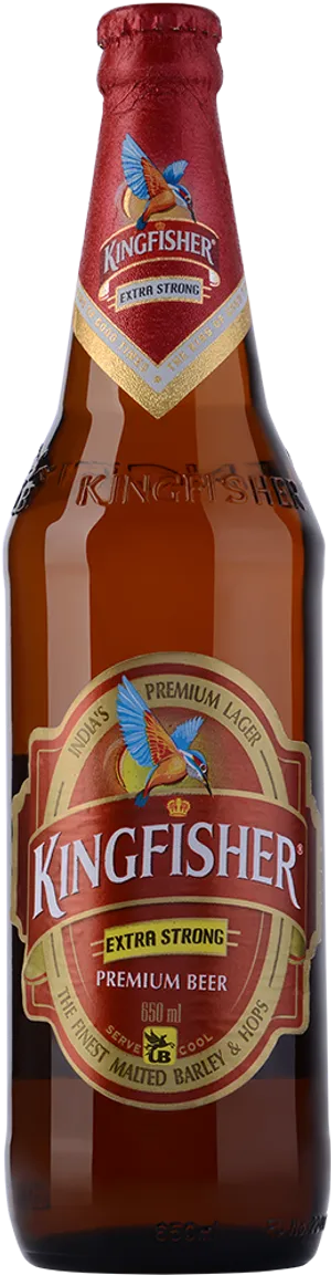 Kingfisher Extra Strong Beer Bottle PNG Image