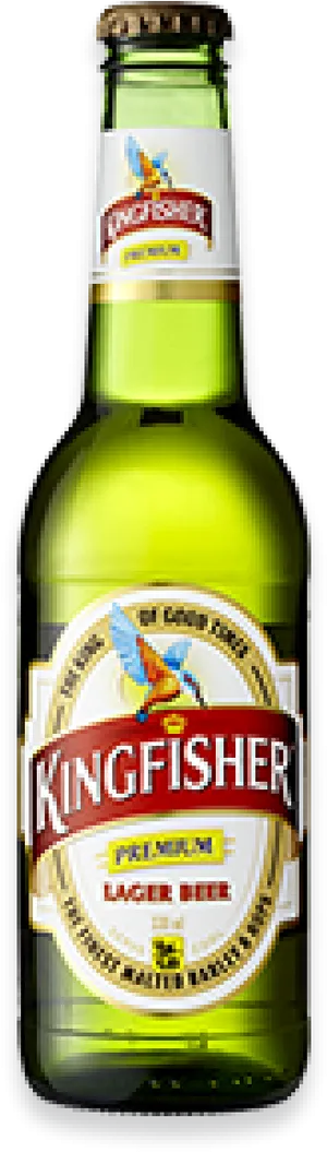 Kingfisher Premium Lager Beer Bottle PNG Image