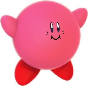 Kirby Iconic Pink Character PNG Image