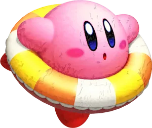 Kirby Inflated Floatation PNG Image