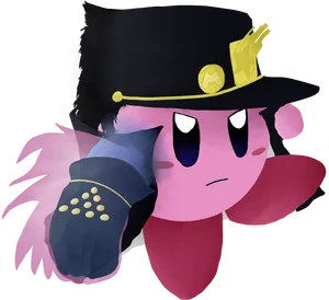 Kirby Jotaro Crossover Art PNG Image