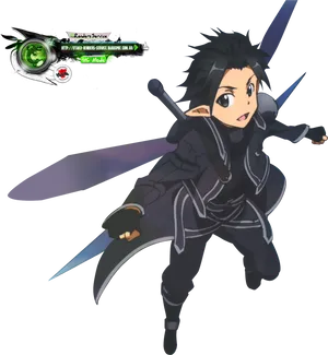 Kirito Dual Wielding S A O Character PNG Image