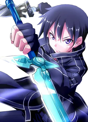 Kirito Dual Wielding Swords PNG Image