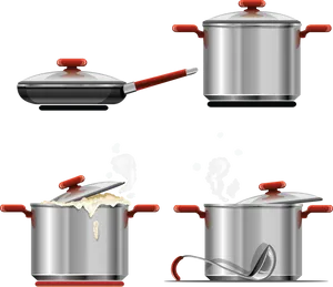 Kitchen Cookware Set Illustration PNG Image