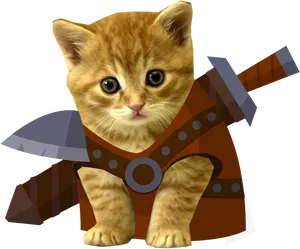 Kitten Warrior_ Costume Fantasy.png PNG Image