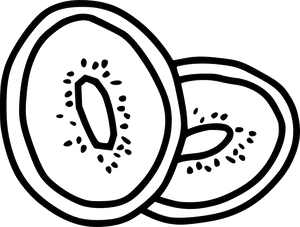 Kiwi Slices Line Art PNG Image