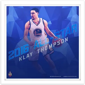 Klay Thompson2016 All Star Artwork PNG Image