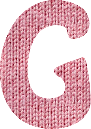 Knitted Pink Letter G Texture PNG Image