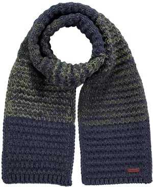 Knitted Winter Scarf Navy Green PNG Image