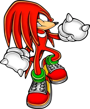 Knuckles The Echidna Pose PNG Image