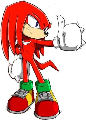 Knuckles The Echidna Pose PNG Image