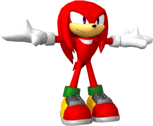 Knuckles The Echidna3 D Model PNG Image