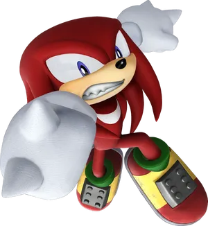 Knuckles The Echidna3 D Render PNG Image