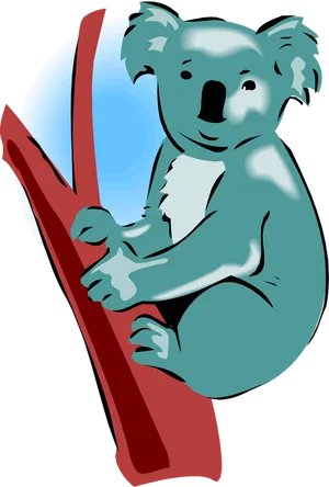 Koala Clingingto Checkmark PNG Image