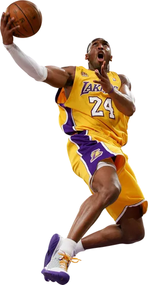 Kobe Bryant Lakers Action Shot PNG Image