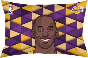 Kobe Bryant Lakers Cushion Design PNG Image