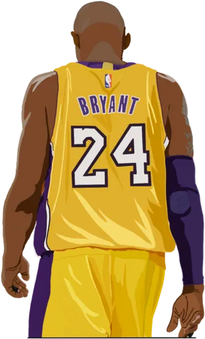 Kobe Bryant24 Lakers Jersey Illustration PNG Image