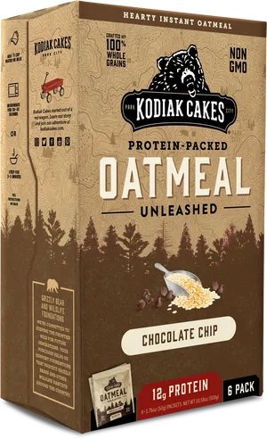 Kodiak Cakes Chocolate Chip Oatmeal Packaging PNG Image