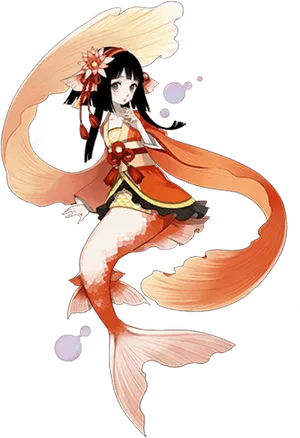 Koi Mermaid Anime Art PNG Image