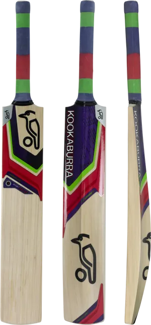 Kookaburra Cricket Bat Triple View PNG Image