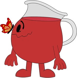 Kool Aid Manwith Butterfly PNG Image