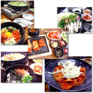 Korean Cuisine Collage PNG Image