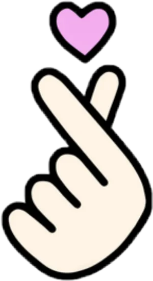 Korean Finger Heart Sticker.png PNG Image