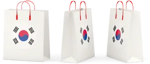 Korean Flag Shopping Bags PNG Image