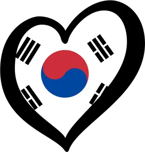 Korean Heart Flag Graphic PNG Image