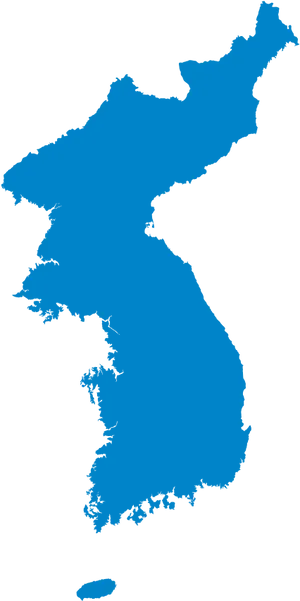 Korean Peninsula Outline Map PNG Image