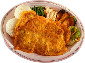 Korean Pork Cutlet Meal PNG Image