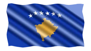 Kosovo Flag Waving PNG Image