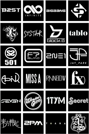 Kpop Group Logos Compilation PNG Image