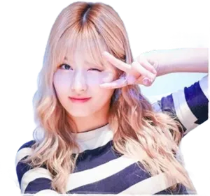 Kpop Star Peace Sign PNG Image