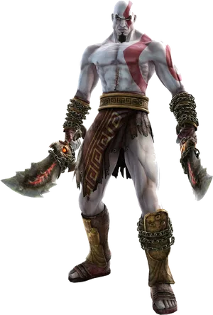 Kratos Godof War Fierce Stance PNG Image