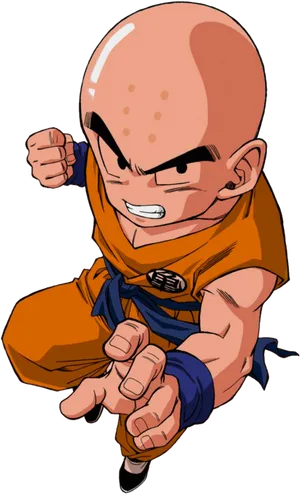 Krillin Action Pose PNG Image