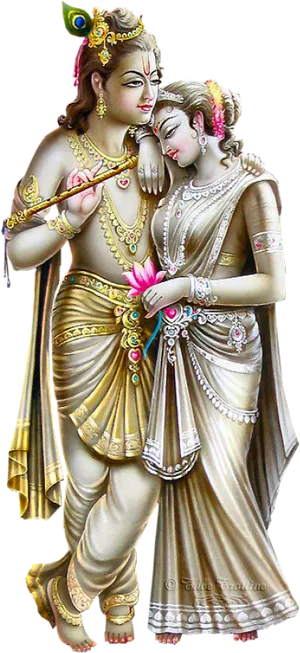 Krishna_and_ Companion_ Art PNG Image