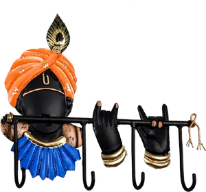 Krishna Wall Hook Artistic Representation PNG Image