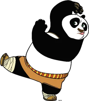 Kung Fu Panda Po Action Pose PNG Image