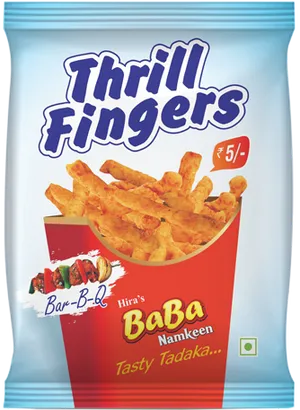 Kurkure Thrill Fingers Barbecue Flavor Packet PNG Image