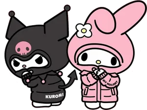 Kuromiand My Melody Cute Characters PNG Image