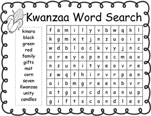 Kwanzaa Word Search Puzzle PNG Image