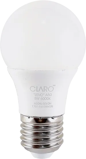 L E D Bulb5 W6000 K Efficient Lighting PNG Image