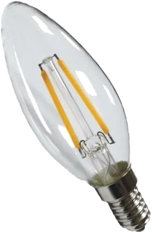 L E D Filament Candle Bulb PNG Image